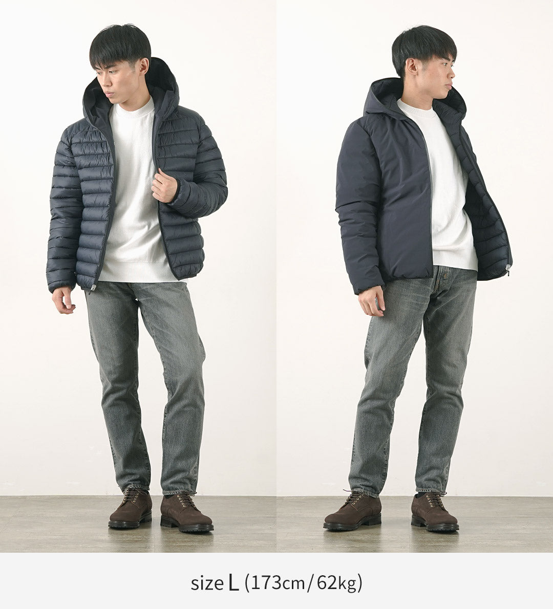 SAVE THE DUCK / Veste à capuche réversible en duvet synthétique Ezra