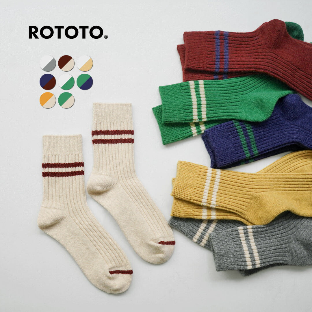 ROTOTO / 美利奴羊毛条纹袜