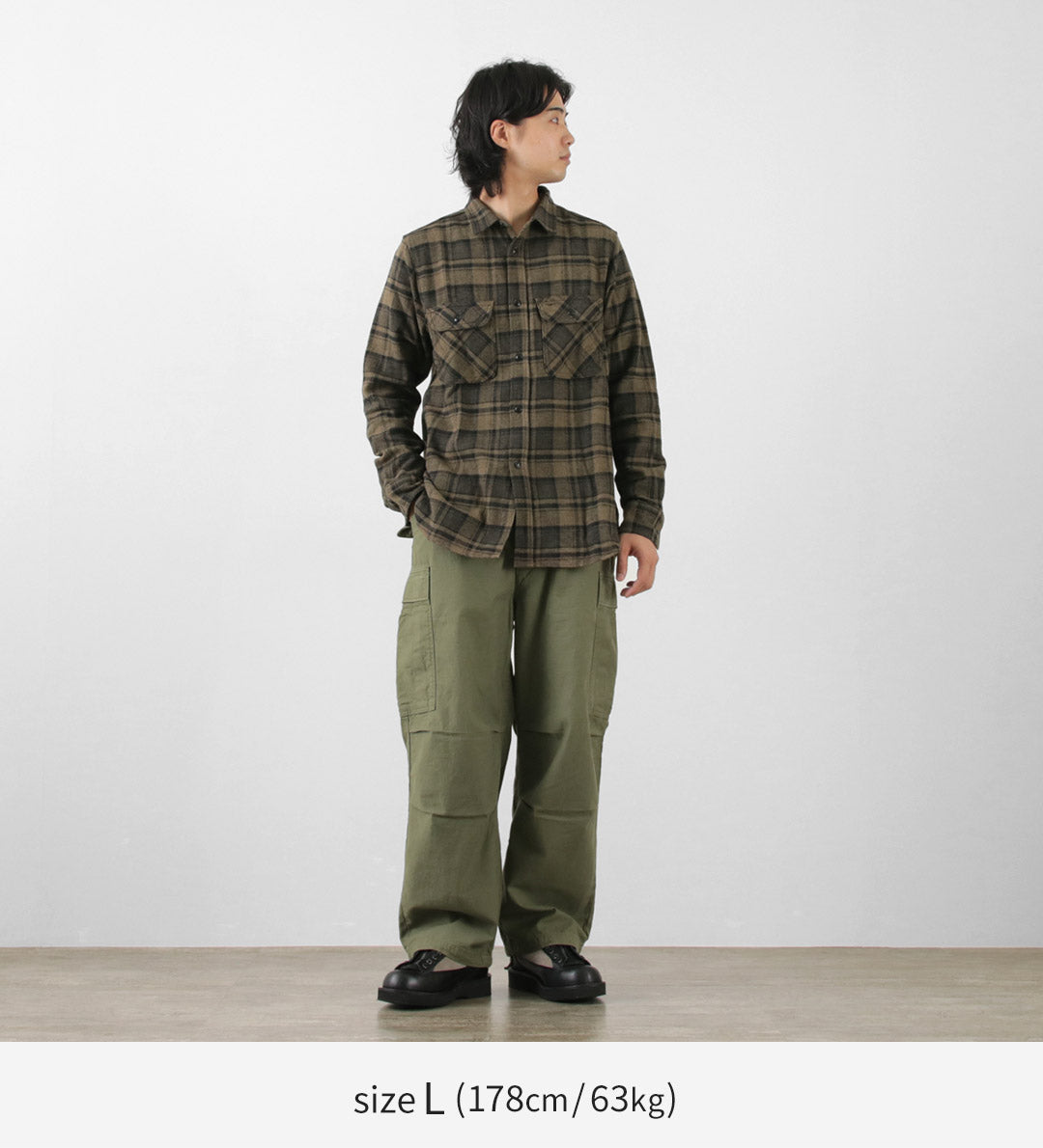 FOB FACTORY / F3497 Chemise de travail à carreaux en flanelle