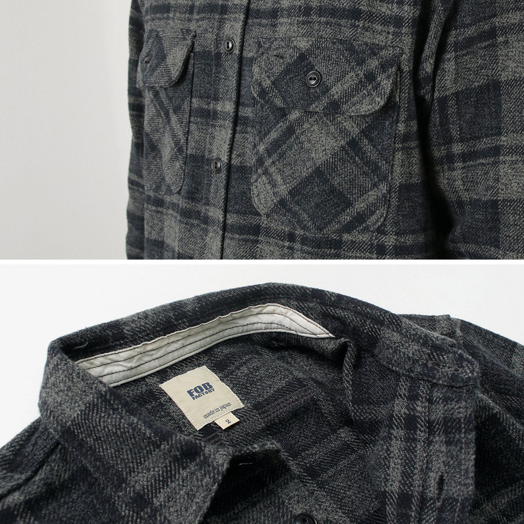 FOB FACTORY / F3497 Chemise de travail à carreaux en flanelle