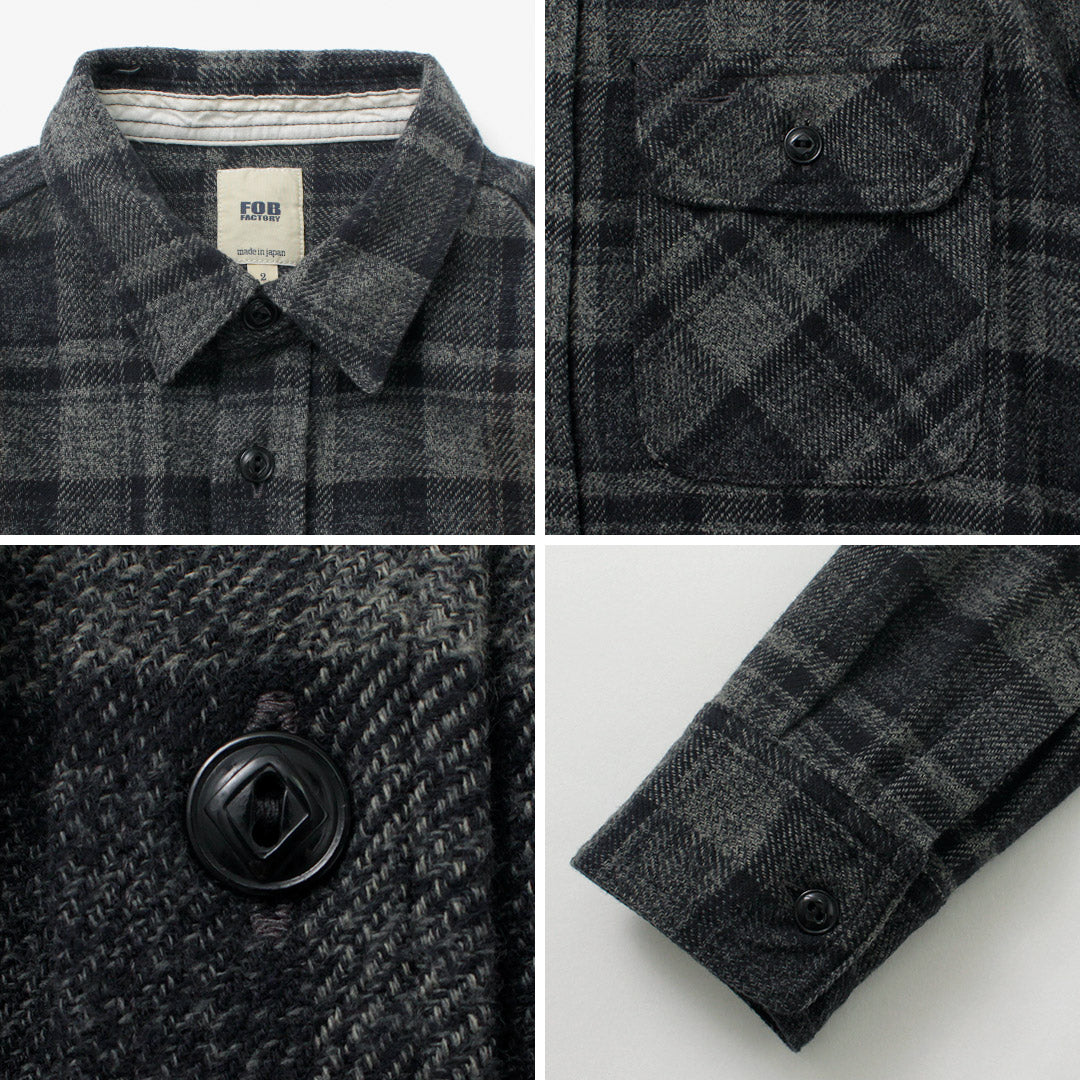 FOB FACTORY / F3497 Chemise de travail à carreaux en flanelle