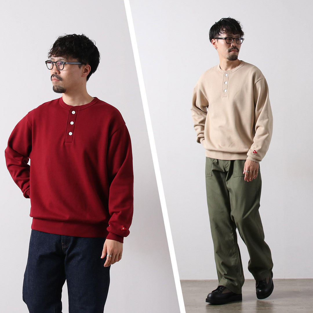 HEALTHKNIT / Henry Neck Long Sleeve Classic Sweatshirt