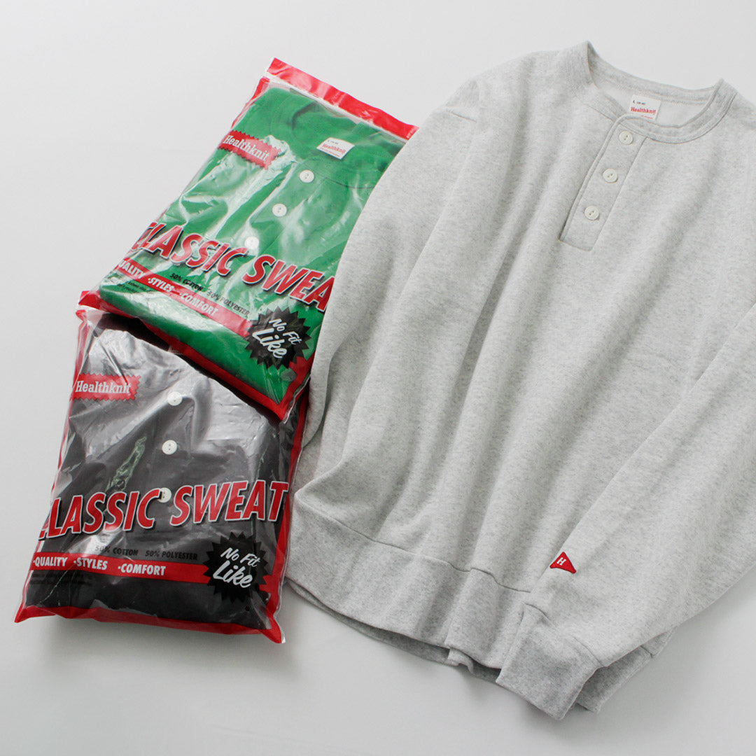 HEALTHKNIT / Henry Neck Long Sleeve Classic Sweatshirt