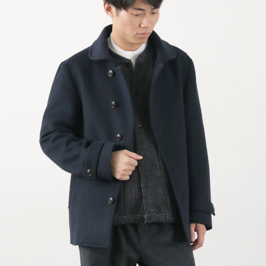 RE MADE IN TOKYO JAPAN / Wool Melton Stand-Up Collar Pea Coat