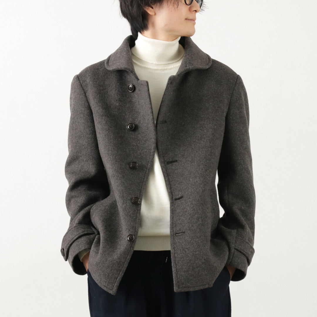 RE MADE IN TOKYO JAPAN / Wool Melton Stand-Up Collar Pea Coat