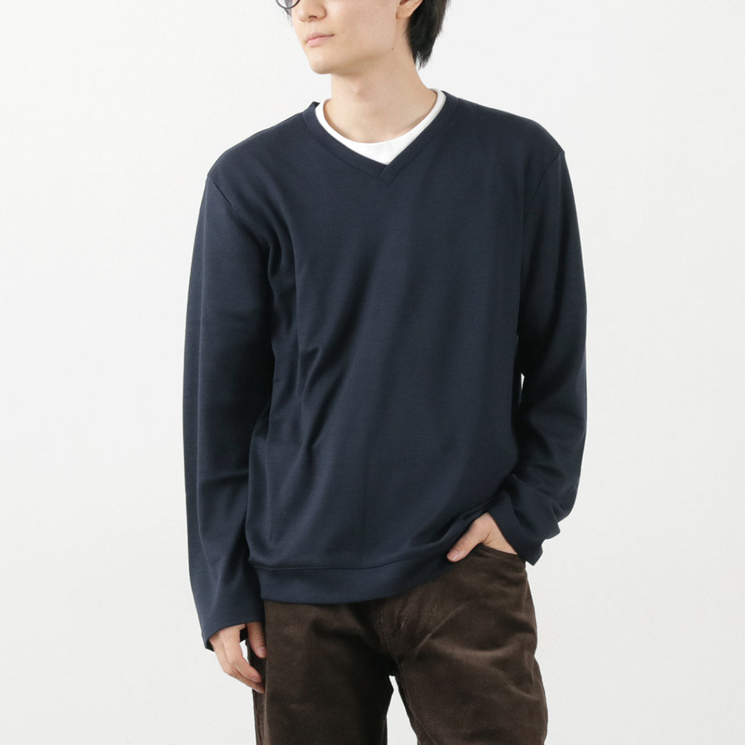 RE MADE IN TOKYO JAPAN / Robe Laine Col V Maille