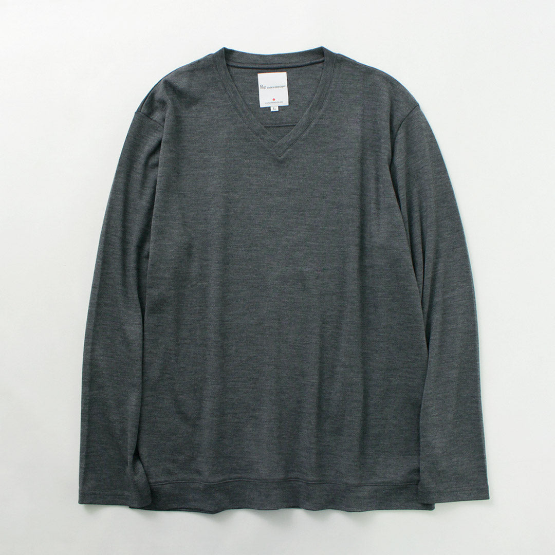 RE MADE IN TOKYO JAPAN / Robe Laine Col V Maille