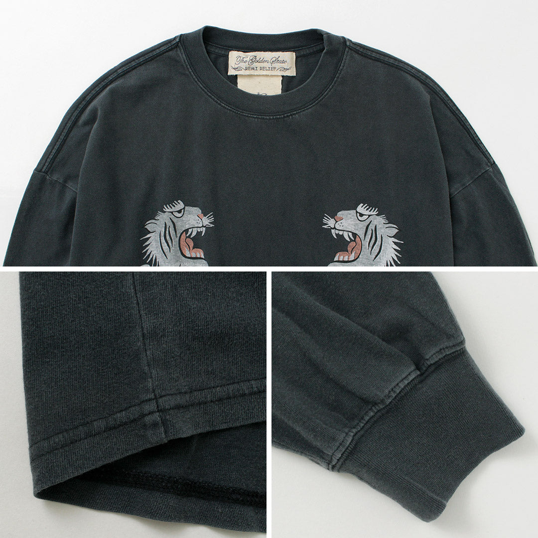 REMI RELIEF / HARD Special Processed 20 Jersey Long Sleeve T-Shirt (Tiger Pattern)