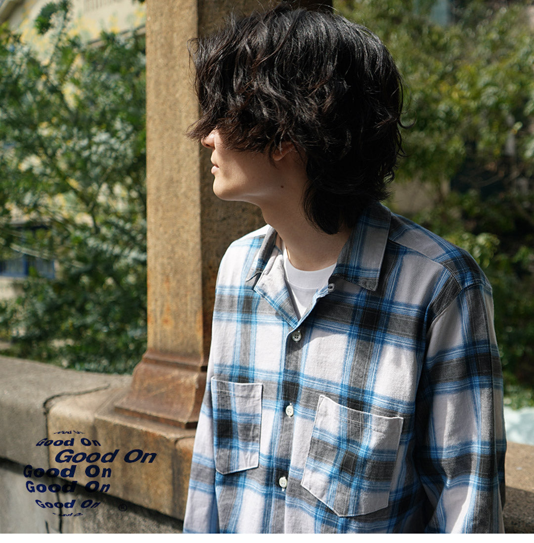 GOOD ON / Ombre Long Sleeve Open Collor Shirt