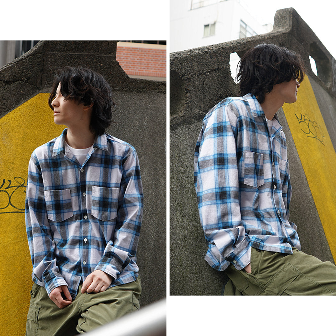 GOOD ON / Ombre Long Sleeve Open Collor Shirt