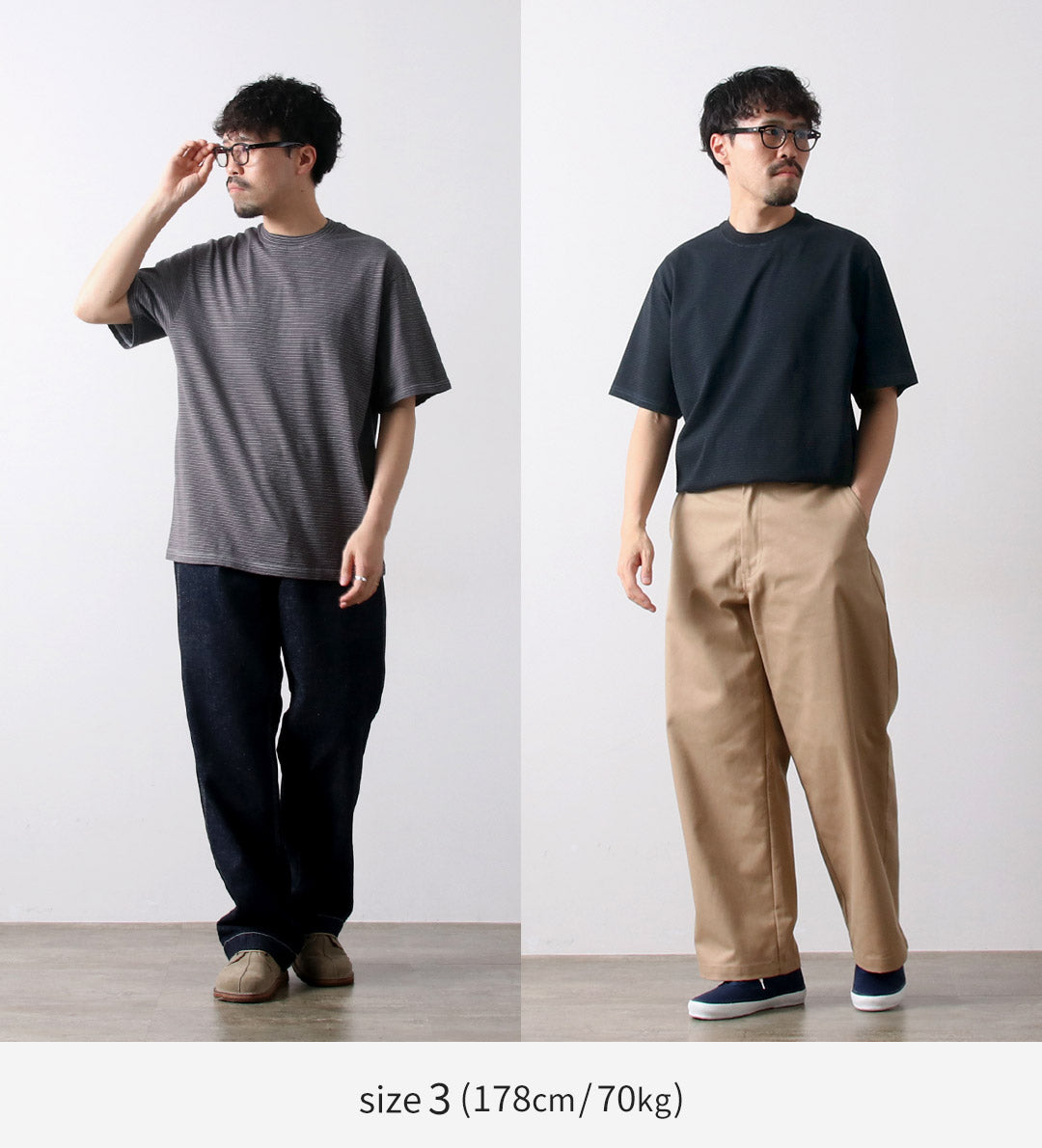 YONETOMI NEW BASIC / 成衣染色条纹T恤