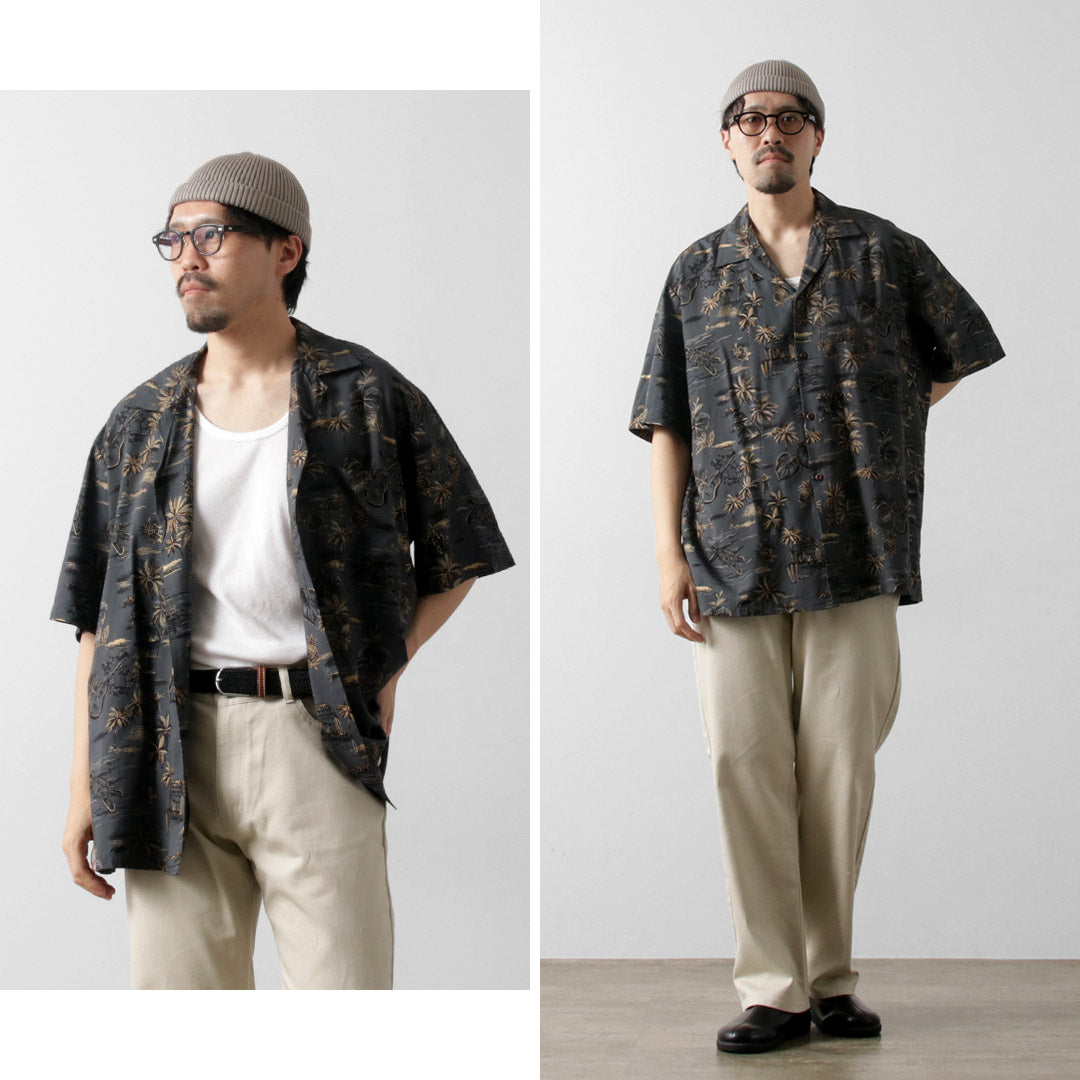 TWO PALMS / Chemise Hawaïenne Vintage Dorée