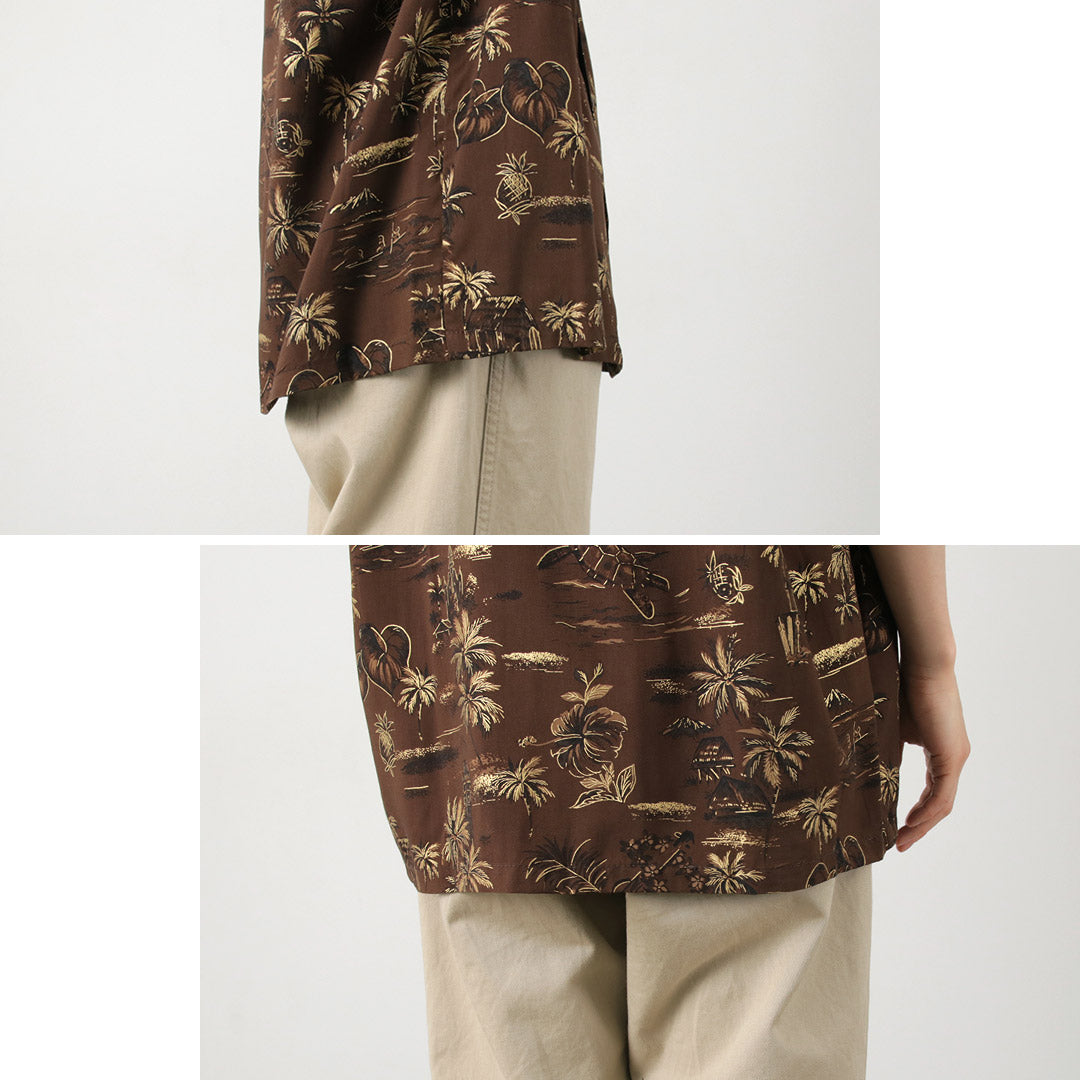 TWO PALMS / Chemise Hawaïenne Vintage Dorée