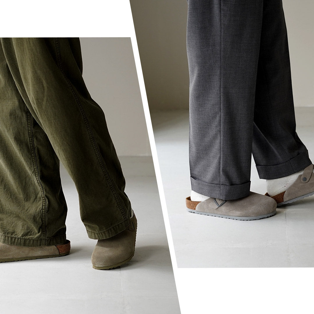 BIRKENSTOCK / Sandalias Boston de piel ante