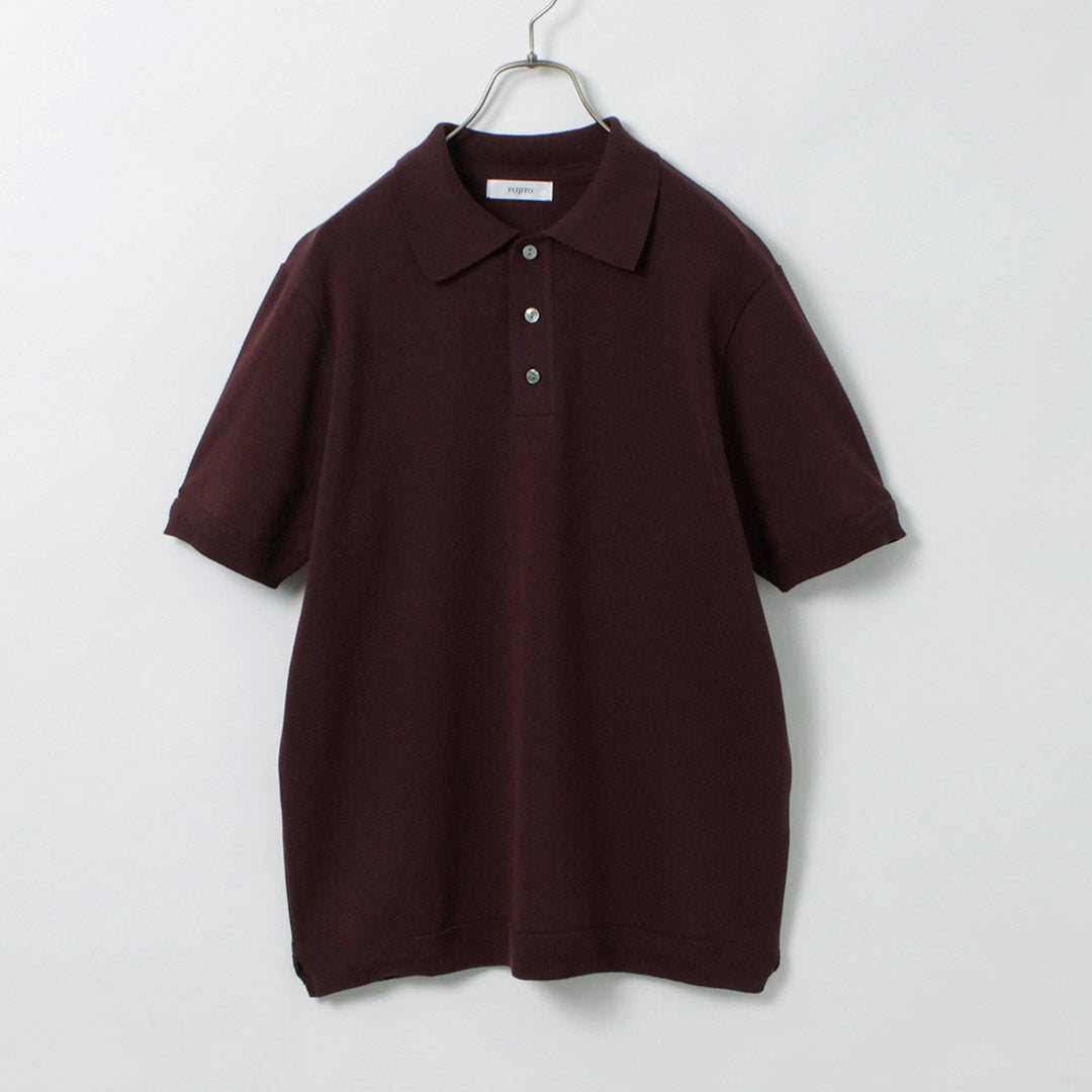 FUJITO / Knit Polo Easy Solid Color