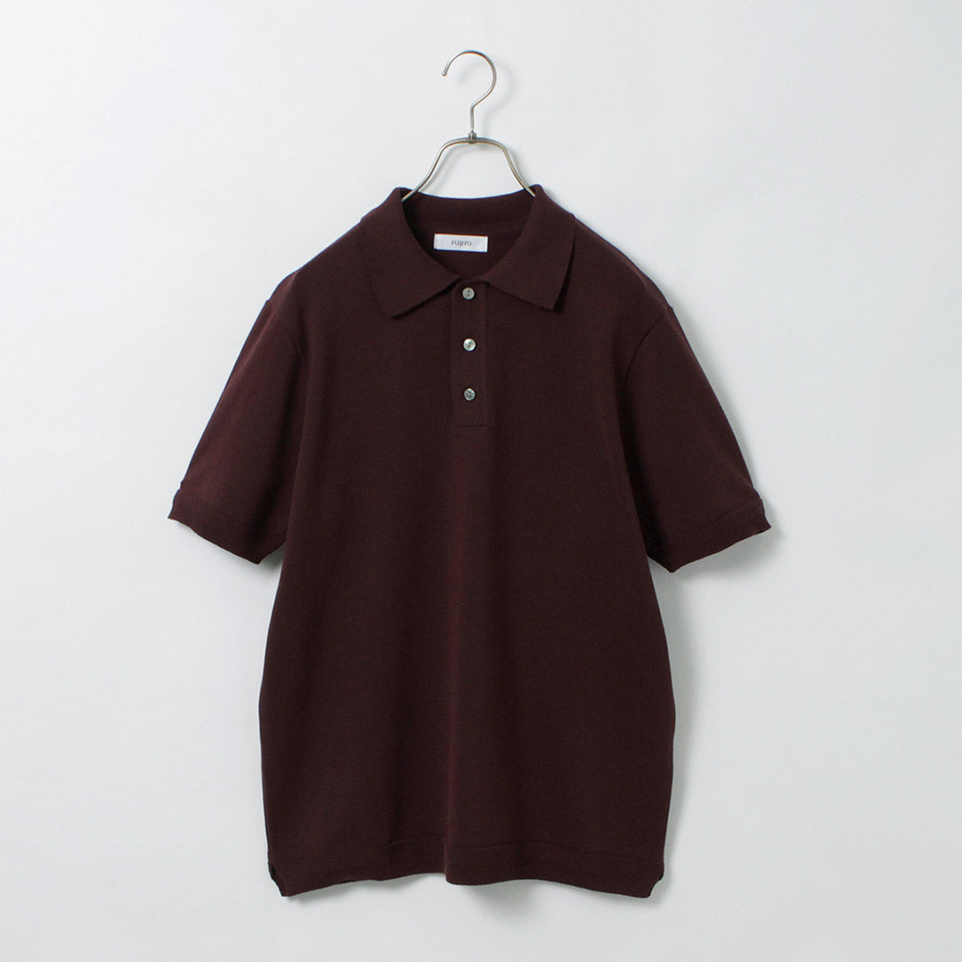 FUJITO / Knit Polo Easy Solid Color