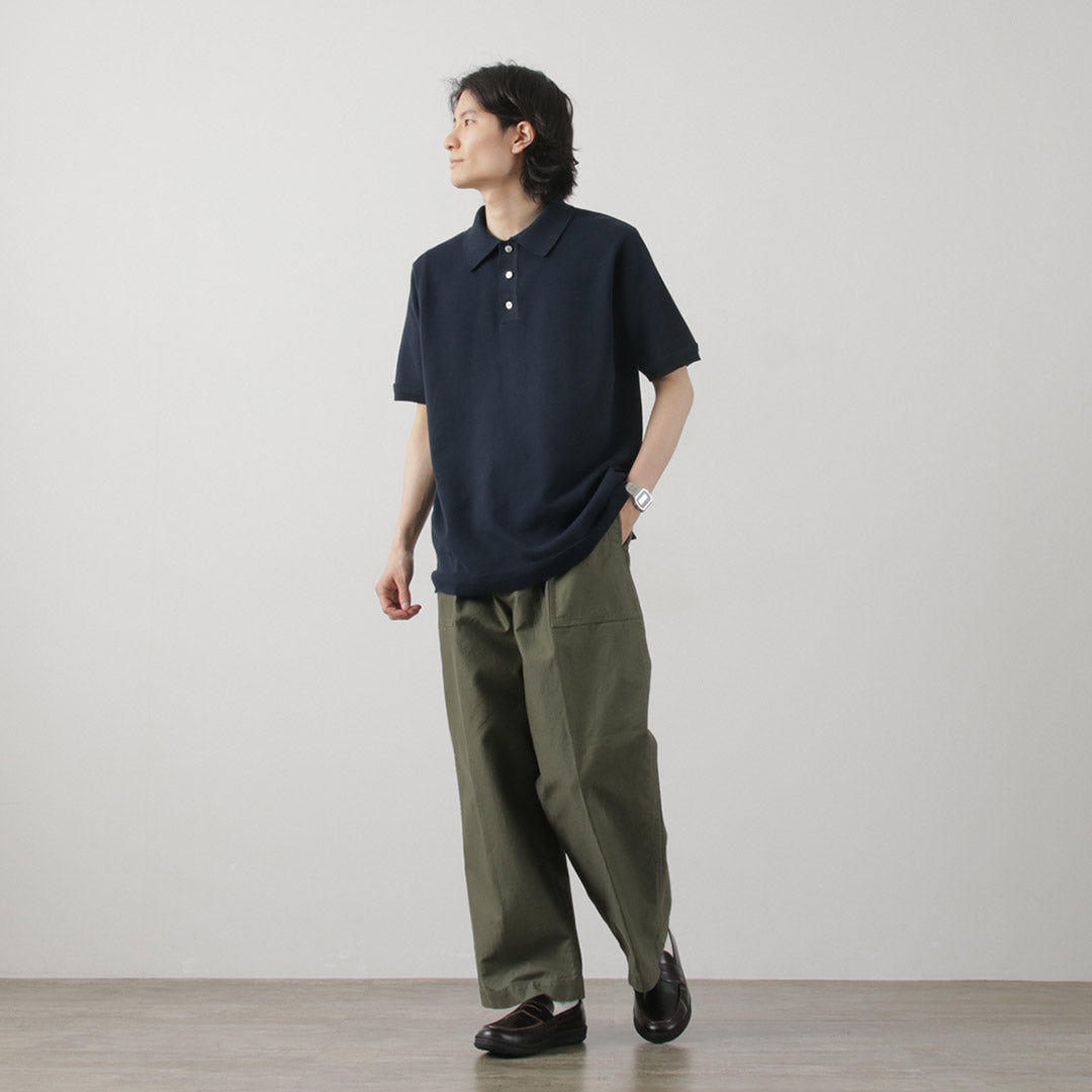 FUJITO / Knit Polo Easy Solid Color