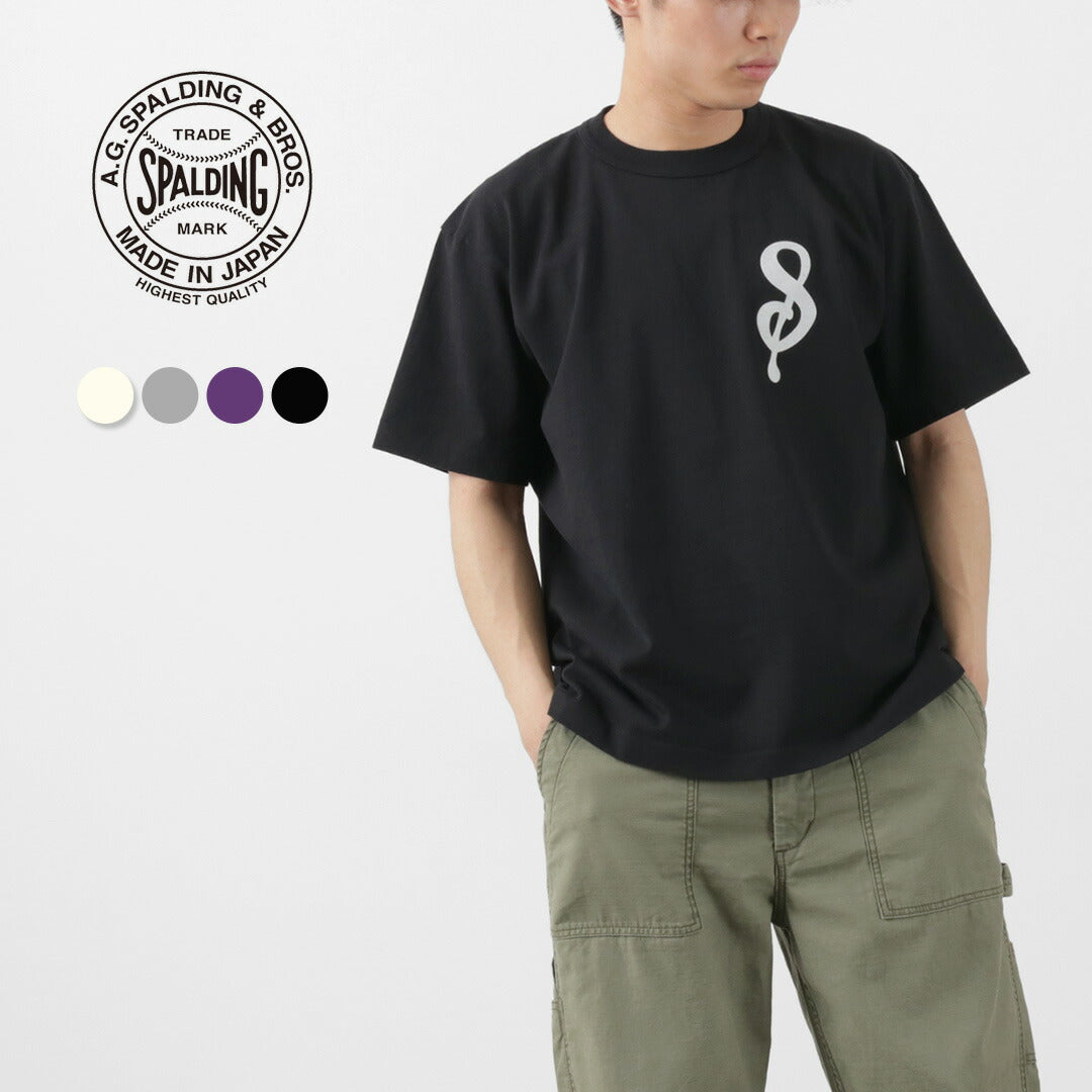 A.G.SPALDING&BROS / 14/Jersey Felt Letter Short Sleeve T-Shirt S Logo