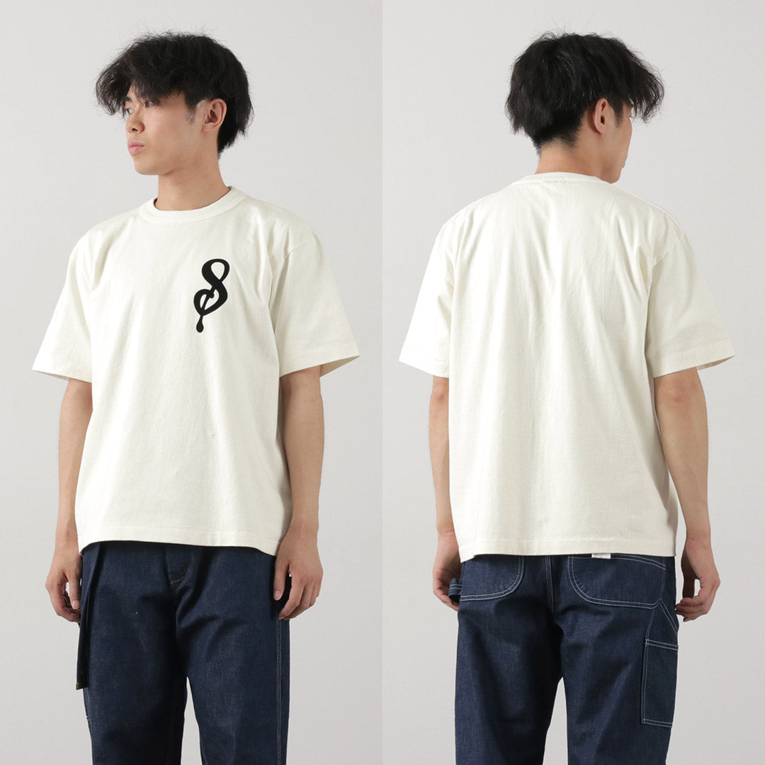 A.G.SPALDING&BROS / 14/Jersey Felt Letter Short Sleeve T-Shirt S Logo