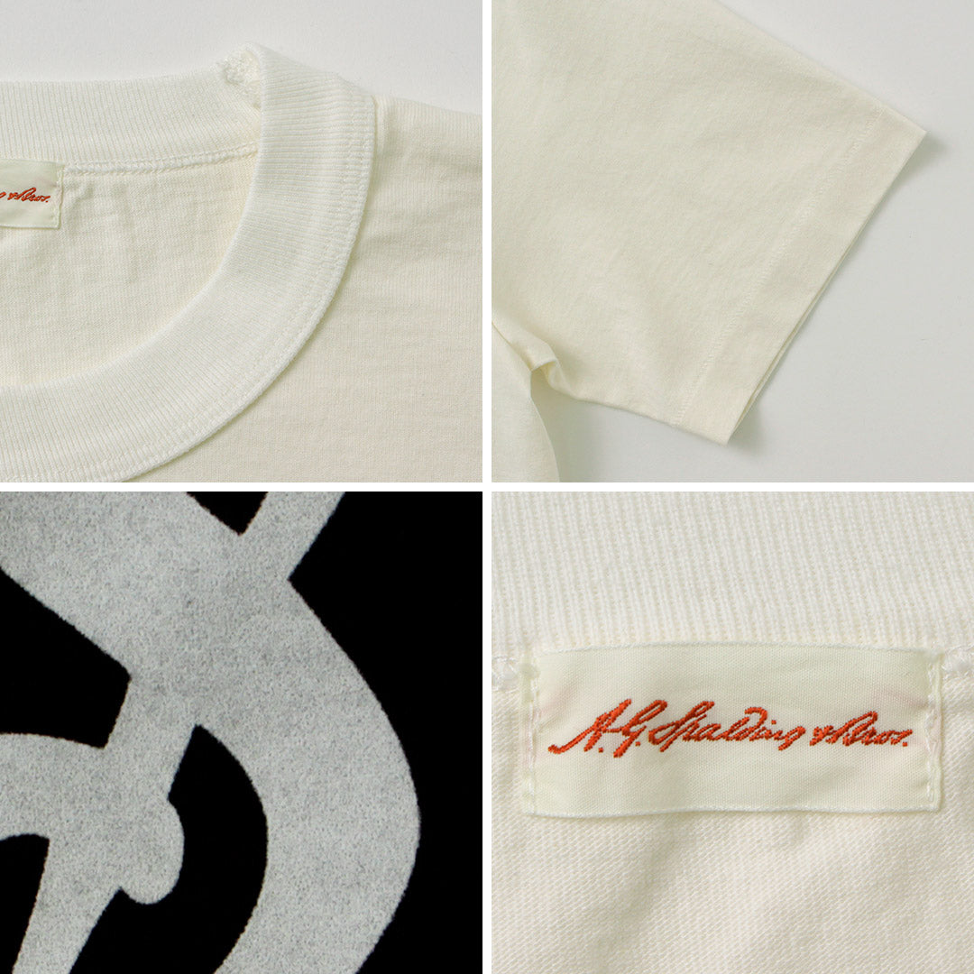 A.G.SPALDING&BROS / 14/Jersey Felt Letter Short Sleeve T-Shirt S Logo