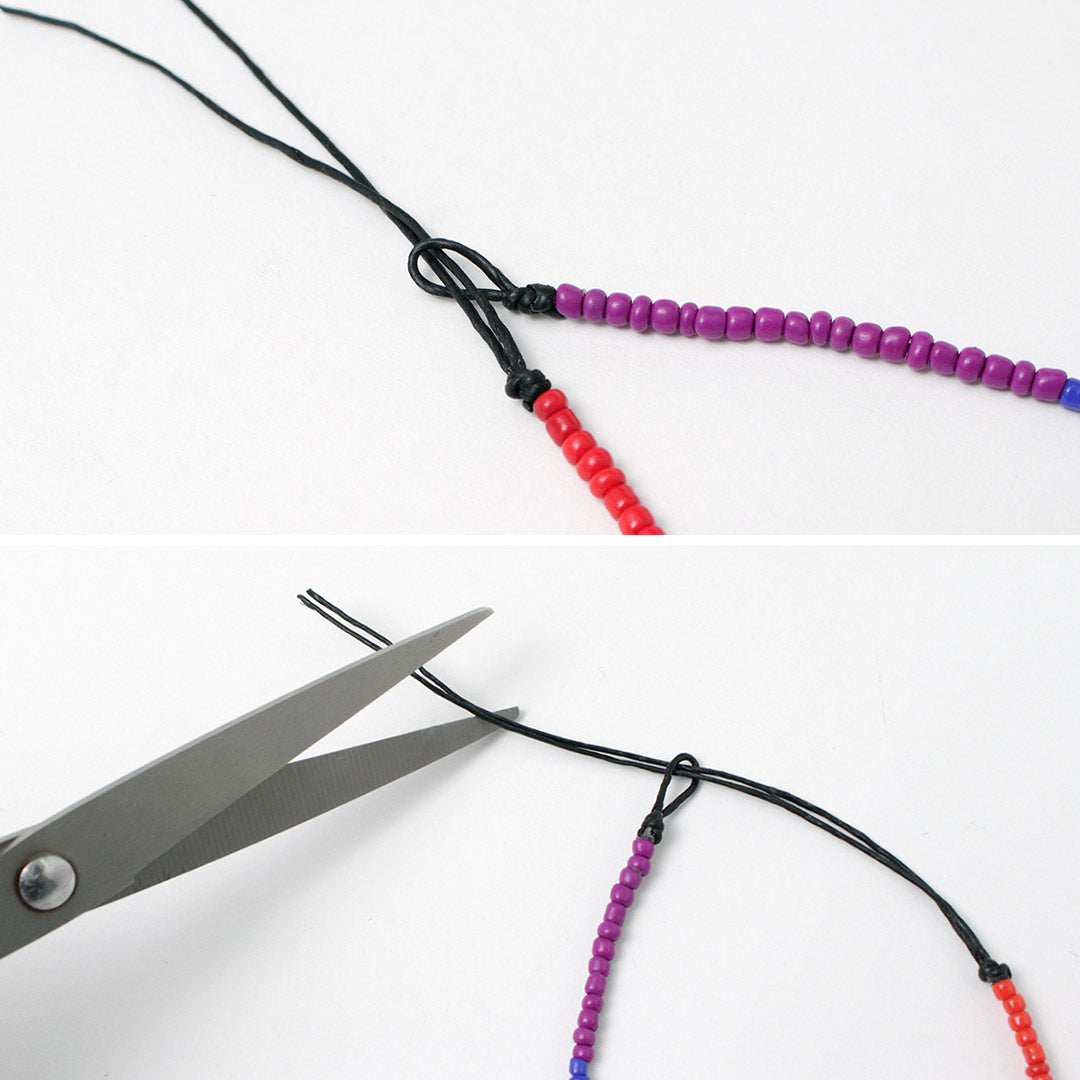 Phadua / chapelet de billes de verre multicolore