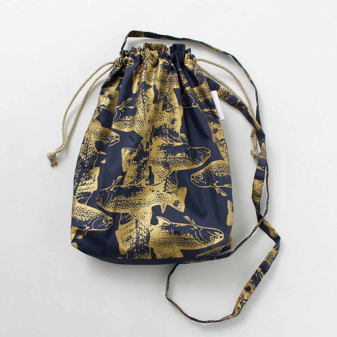 MIKAMI / Printed Nylon Drawstring Bag