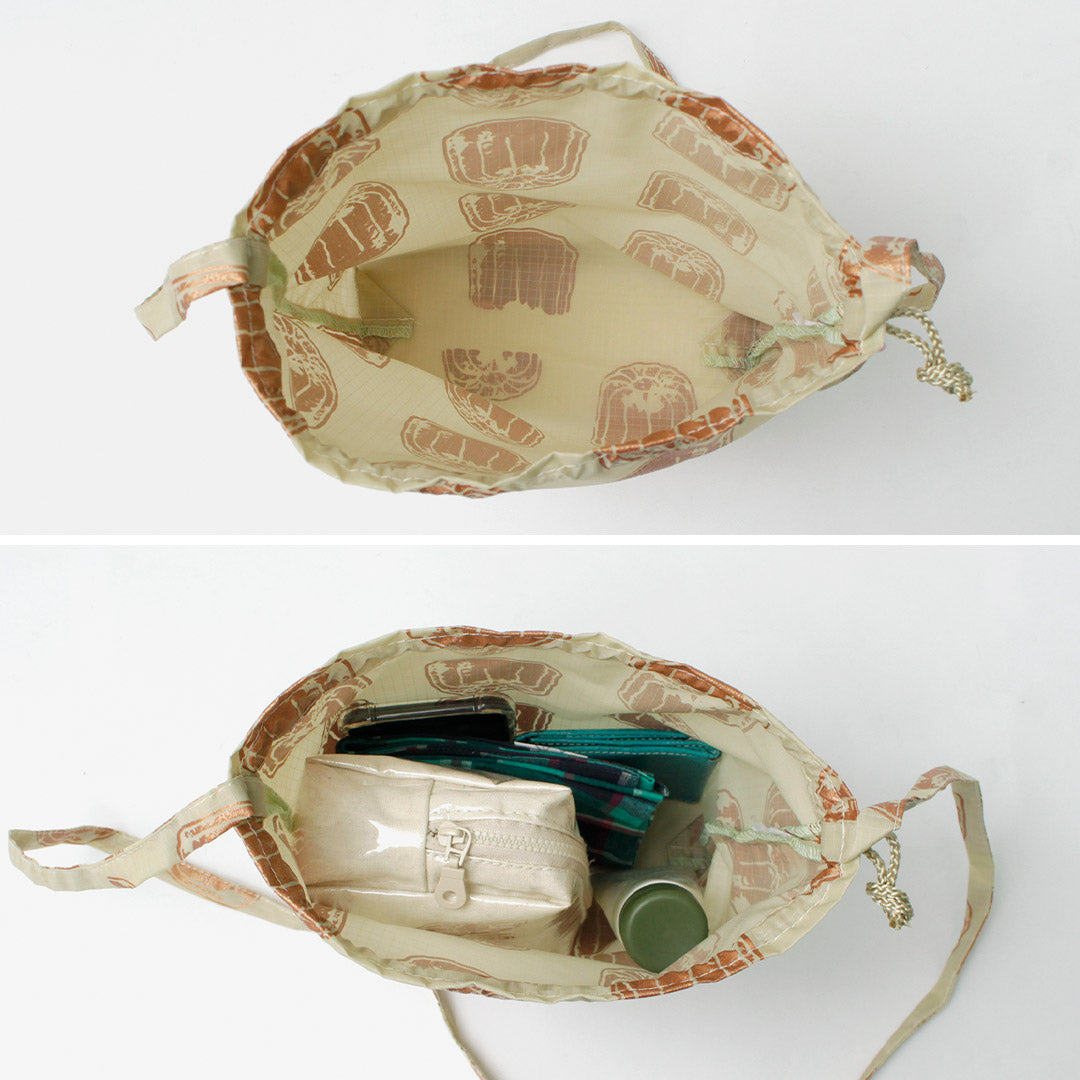 MIKAMI / Printed Nylon Drawstring Bag