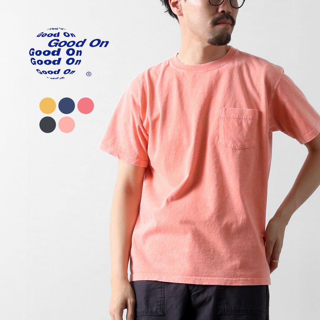 GOOD ON / Camiseta de manga corta con bolsillo y efecto teñido vintage