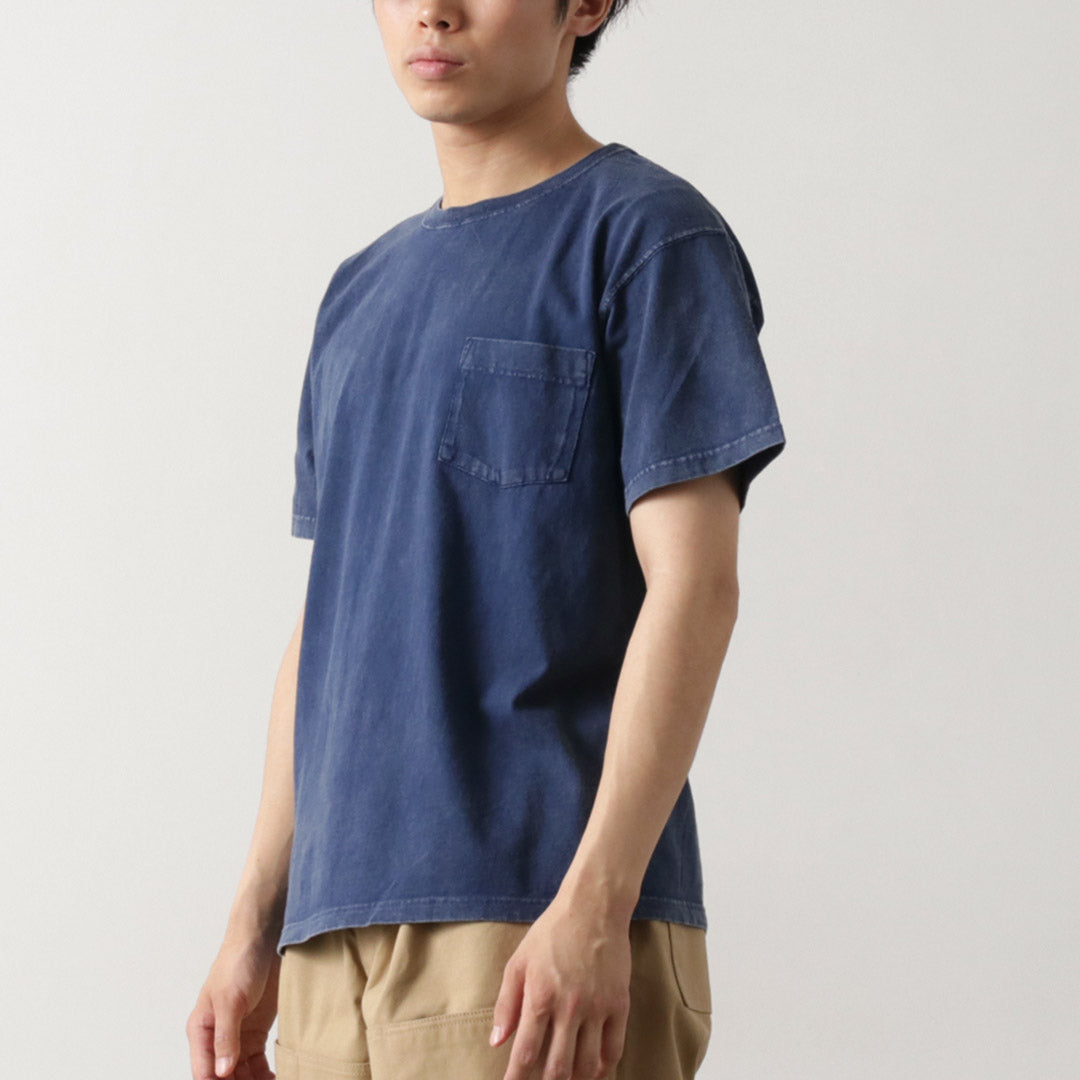 GOOD ON / Camiseta de manga corta con bolsillo y efecto teñido vintage