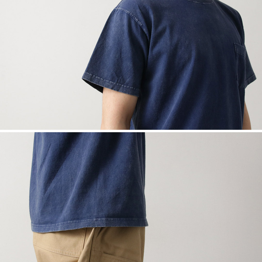GOOD ON / Camiseta de manga corta con bolsillo y efecto teñido vintage