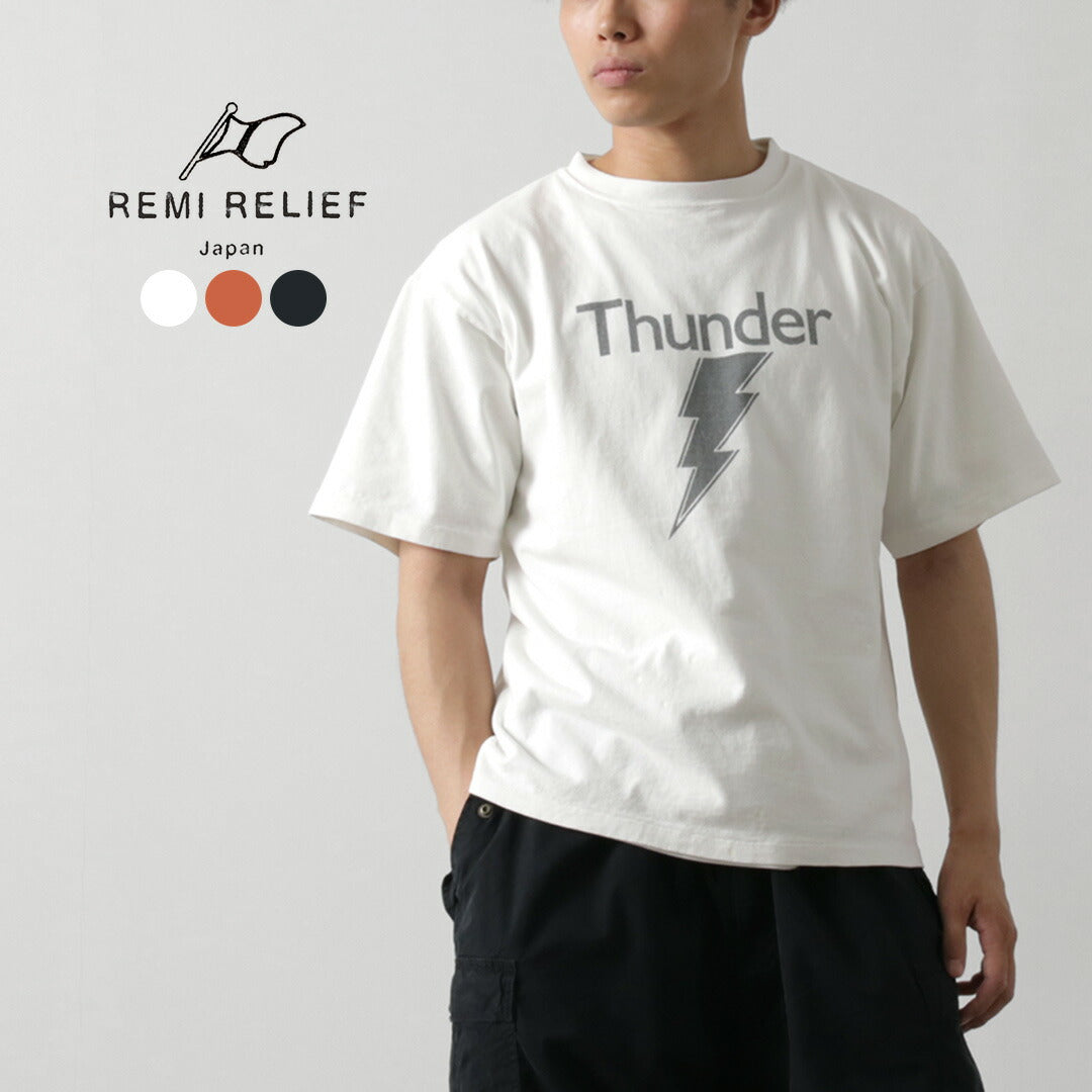REMI RELIEF / 新款加工管状身体平纹针织 T 恤(雷霆)