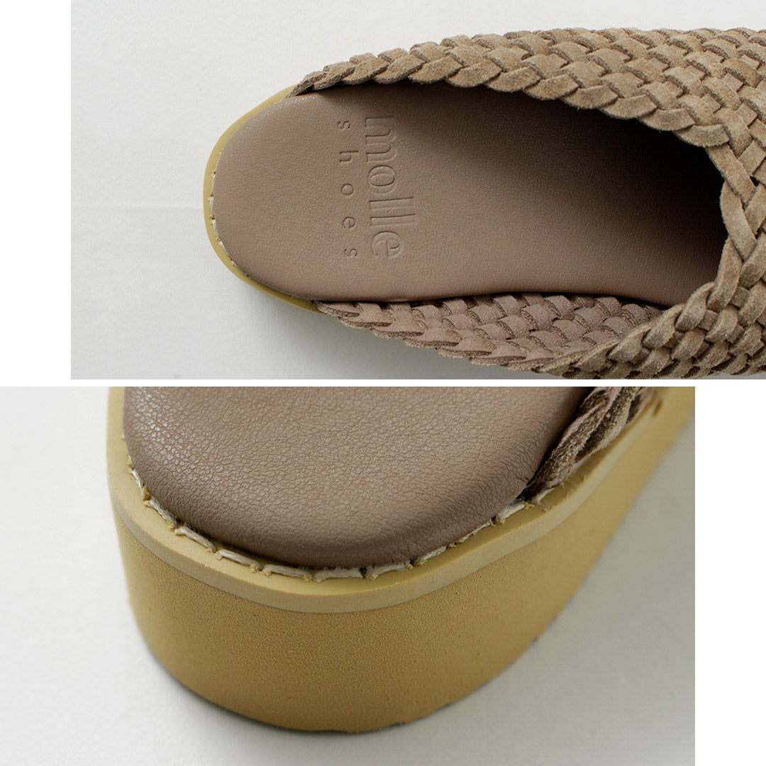 MOLLE 鞋 / 编织皮革木屐凉鞋