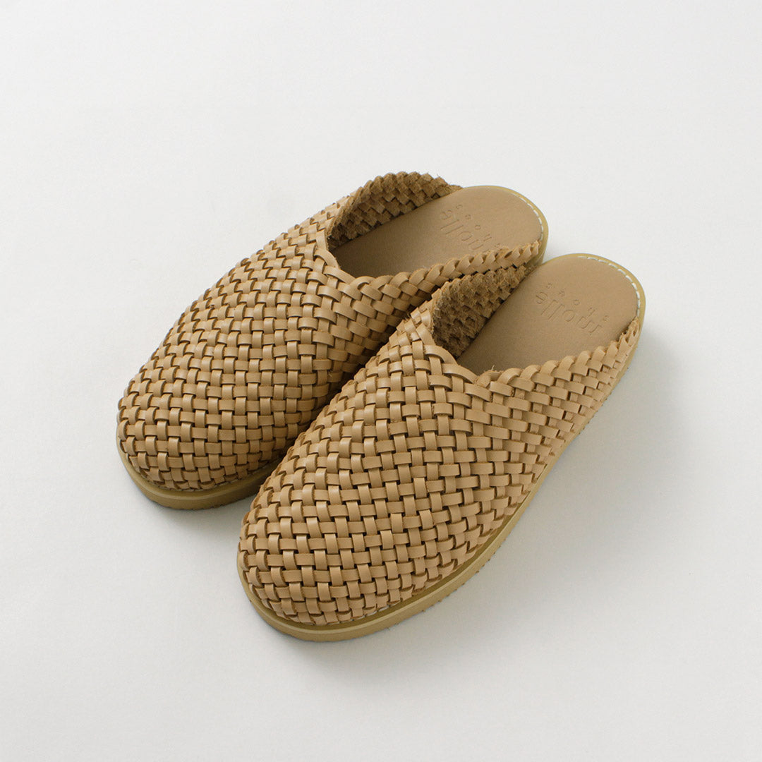 MOLLE 鞋 / 编织皮革木屐凉鞋