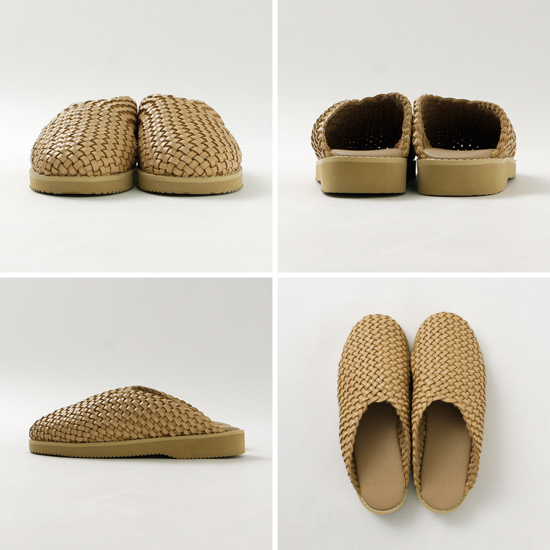 MOLLE 鞋 / 编织皮革木屐凉鞋