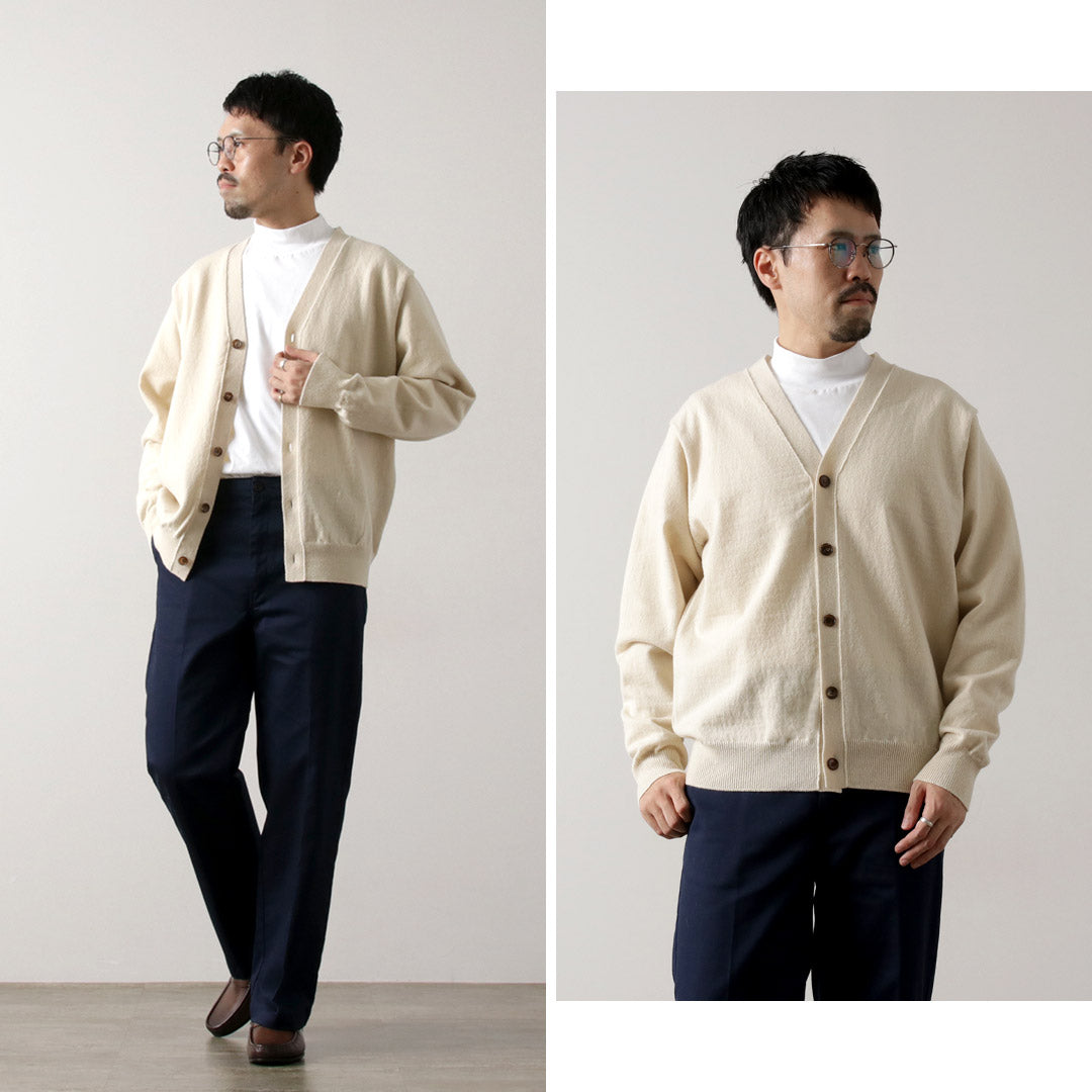 YONETOMI NEW BASIC / 硬質羊絨針織開衫