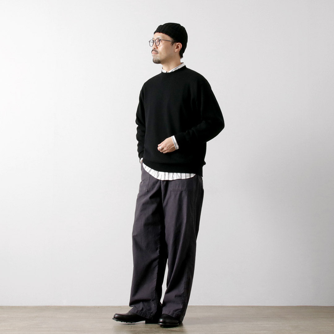 YONETOMI NEW BASIC / 硬质羊绒针织套头衫成衣染色