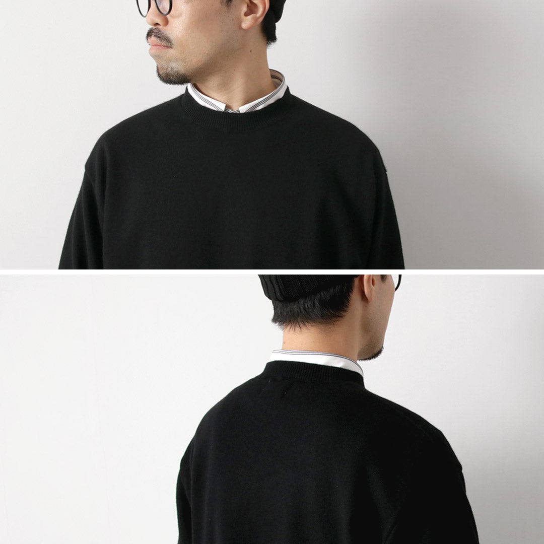 YONETOMI NEW BASIC / 硬质羊绒针织套头衫成衣染色