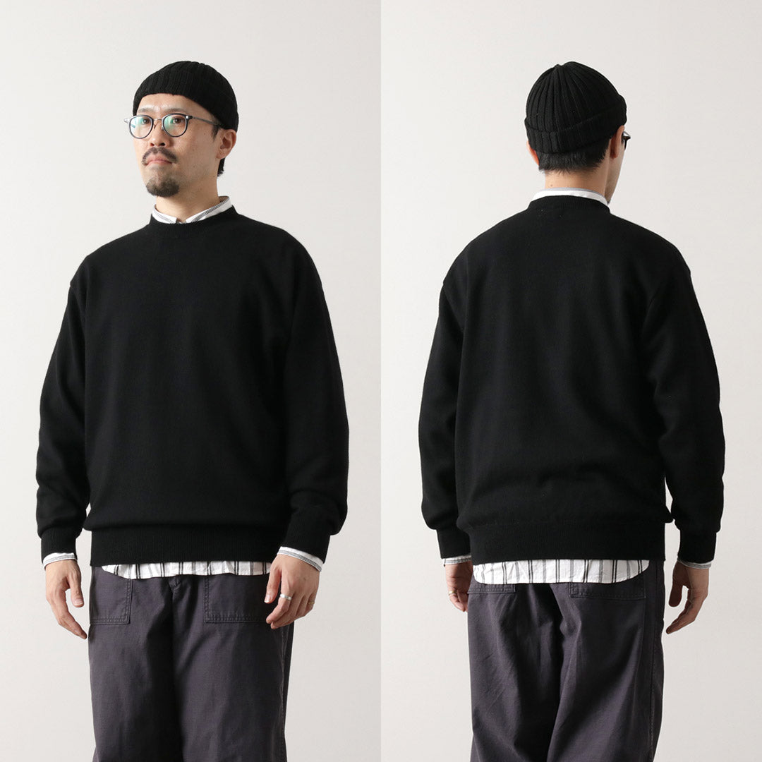 YONETOMI NEW BASIC / 硬质羊绒针织套头衫成衣染色