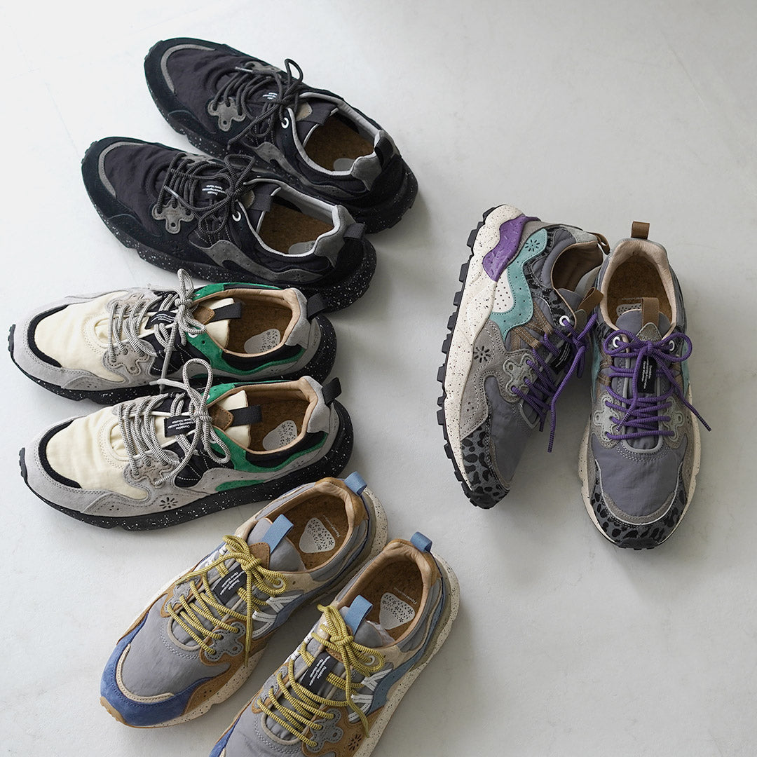 FLOWER MOUNTAIN / YAMANO3 Pig Suede × Nylon Sneakers
