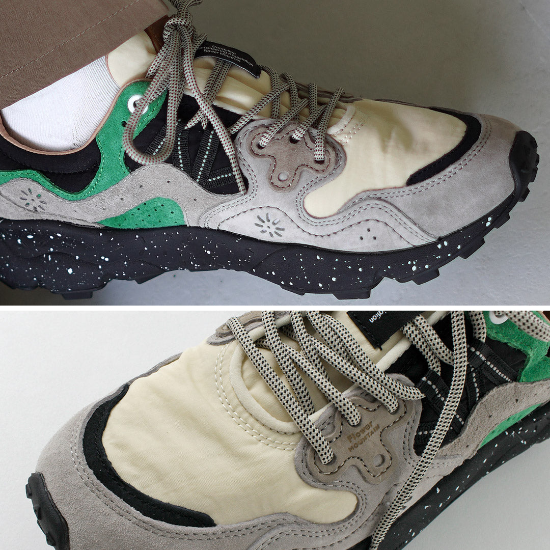 FLOWER MOUNTAIN / YAMANO3 Pig Suede × Nylon Sneakers