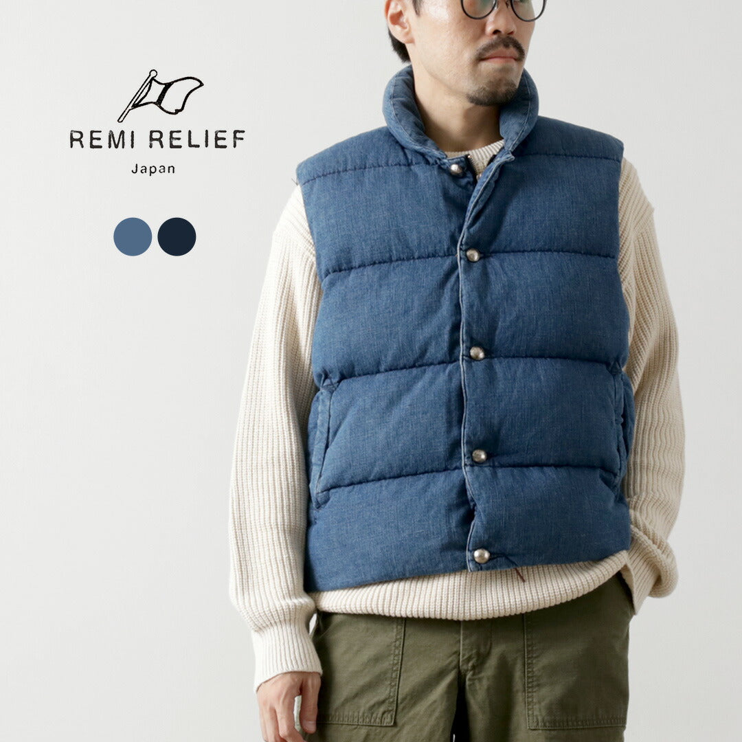 REMI RELIEF / 천연가공 데님 다운 베스트