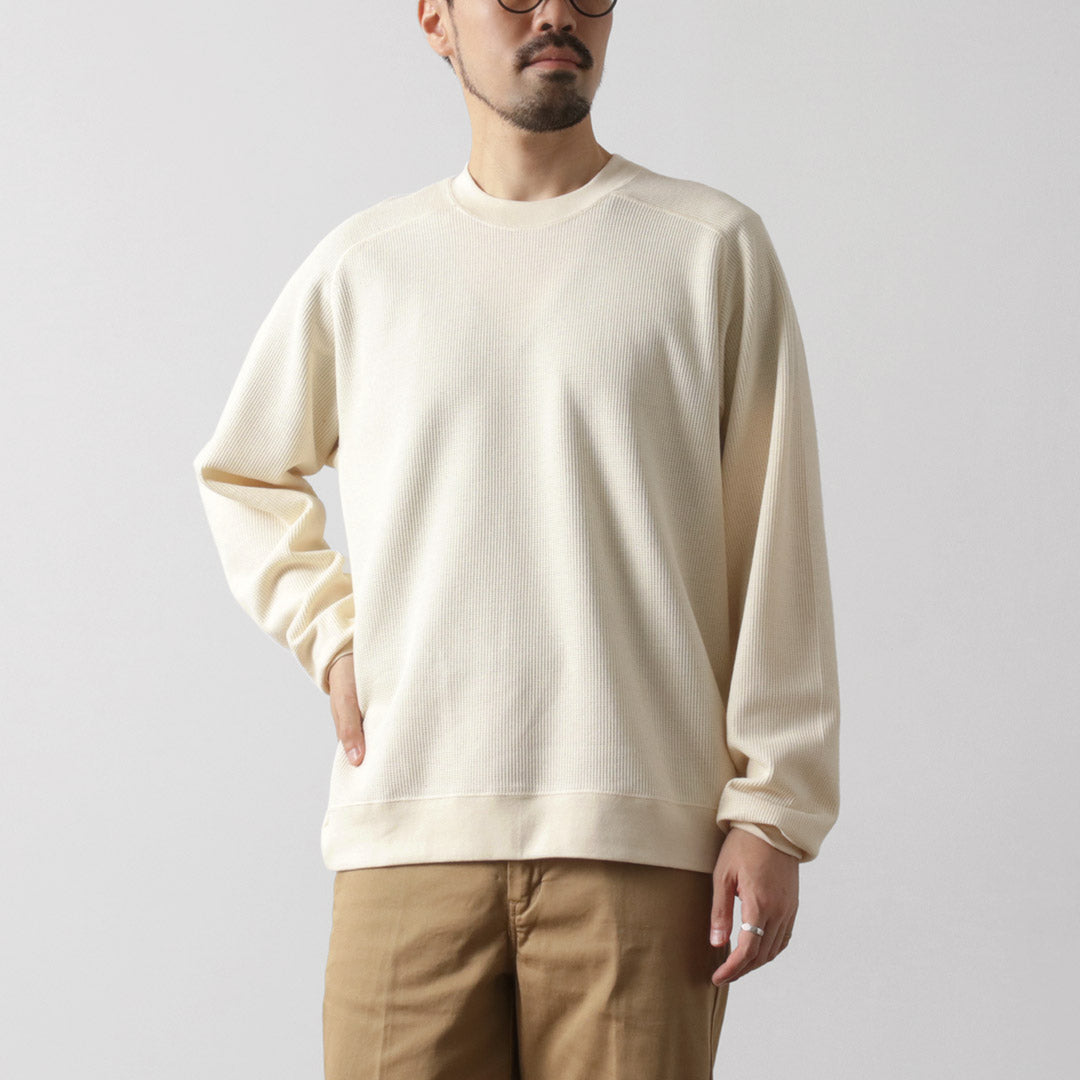 Sudadera de manga larga tipo gofre de algodón orgánico SIN TEÑIR / de colores