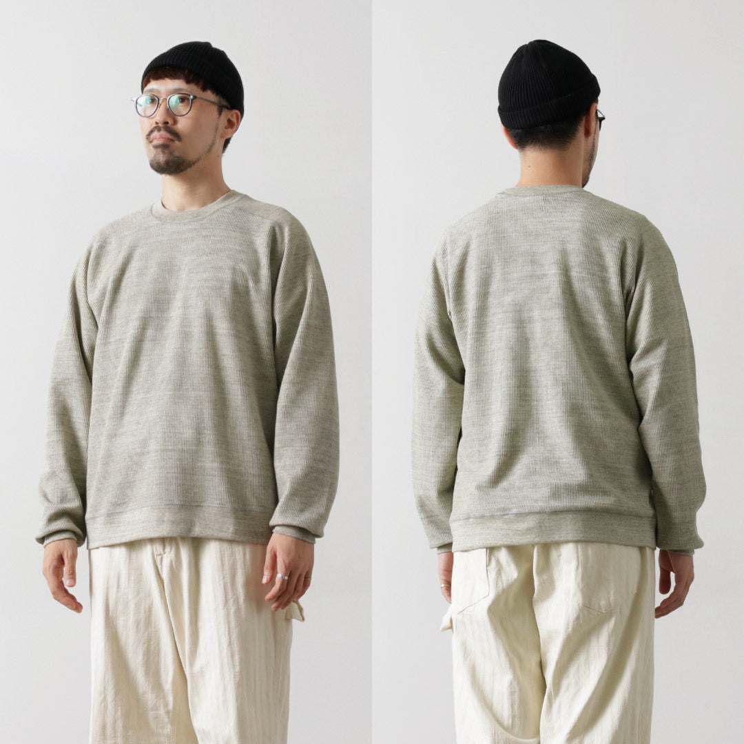 Sudadera de manga larga tipo gofre de algodón orgánico SIN TEÑIR / de colores