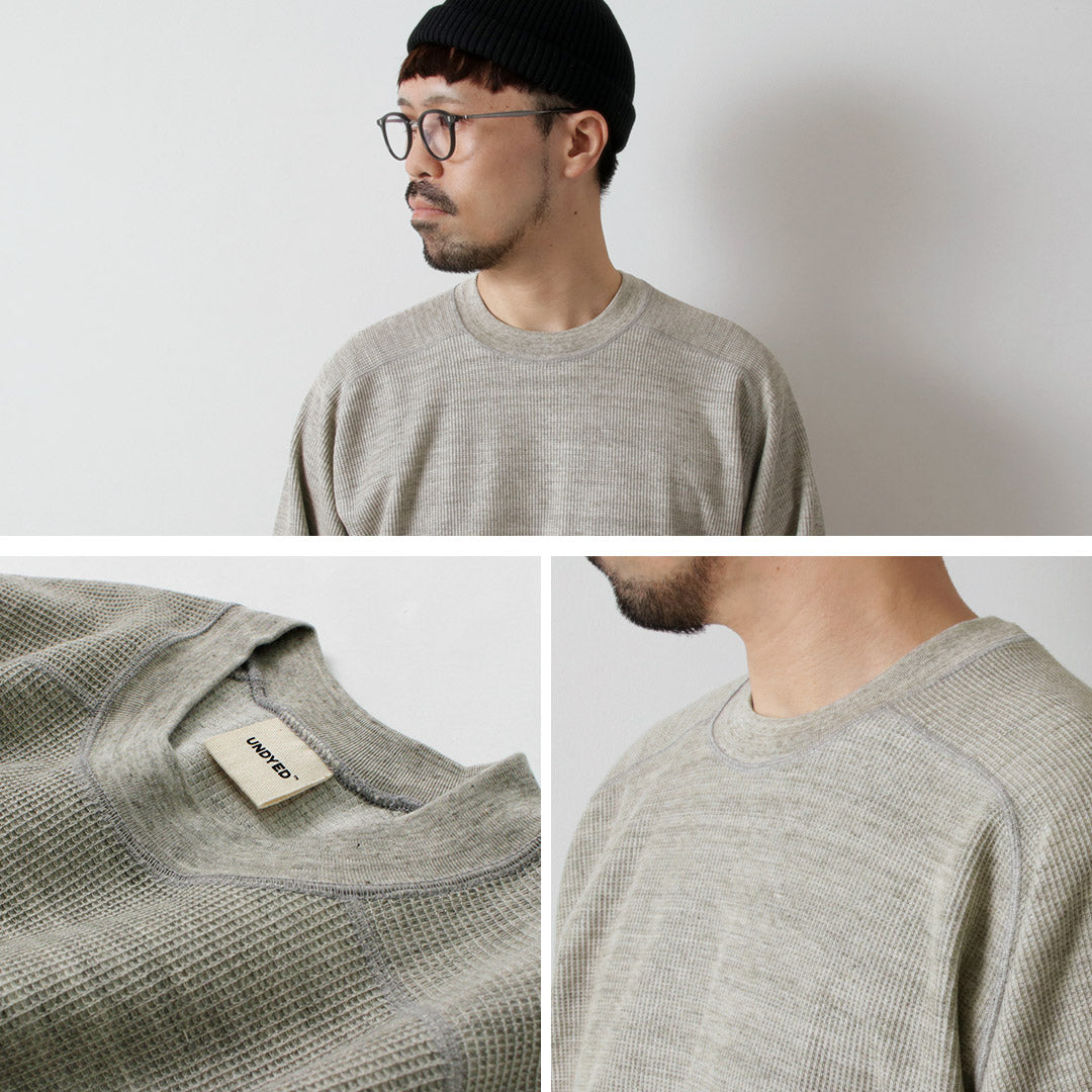 Sudadera de manga larga tipo gofre de algodón orgánico SIN TEÑIR / de colores