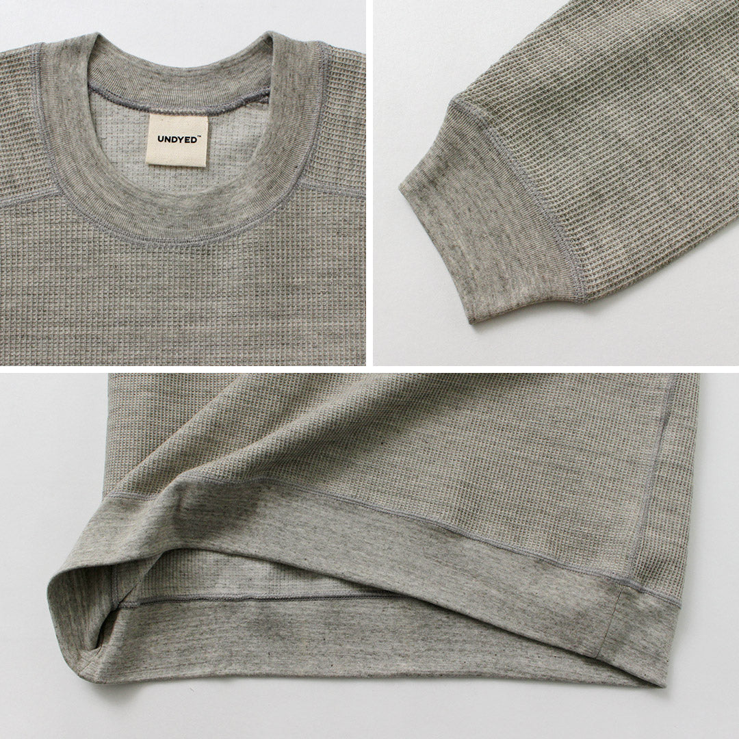 Sudadera de manga larga tipo gofre de algodón orgánico SIN TEÑIR / de colores
