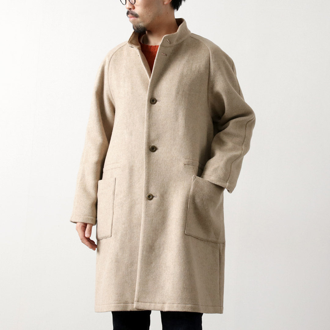 RE MADE IN TOKYO JAPAN / 麦尔登羊毛立领大衣