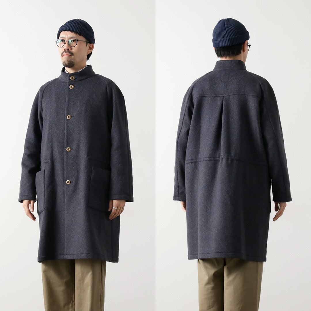 RE MADE IN TOKYO JAPAN / 麦尔登羊毛立领大衣