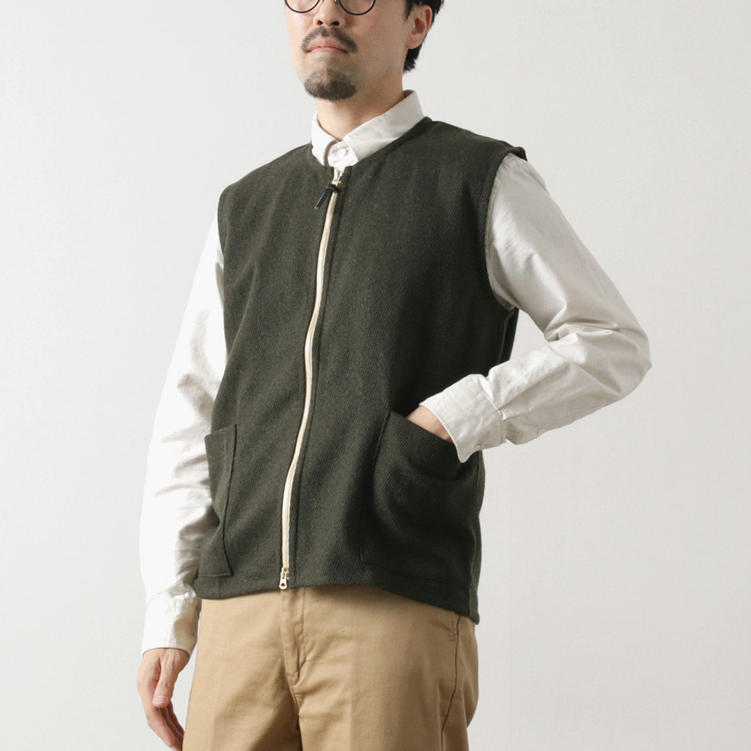 RE HECHO EN TOKIO JAPÓN / Chaleco de lana y cachemira Kersey Crew