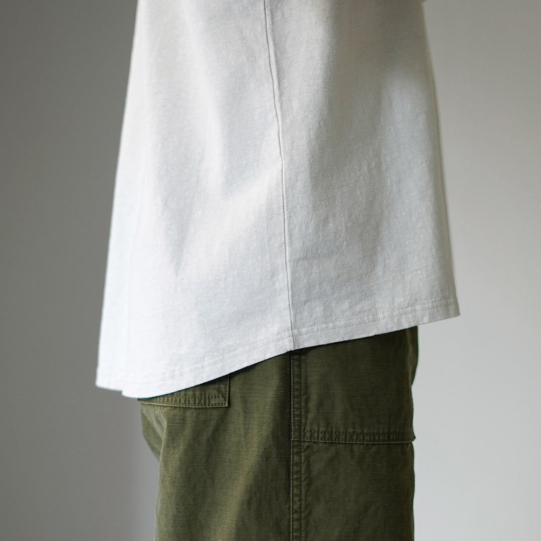 KEMA DESIGNS / Hemp Cotton Key-Neck T-Shirt