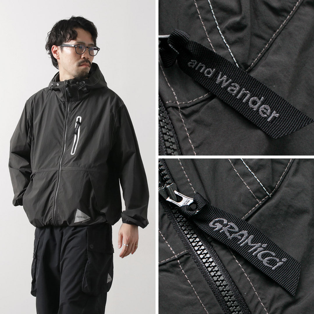 AND WANDER / Gramicci Collaboration Veste en nylon blush